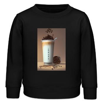 Café, grains de café - Sweat enfant bio Stanley/Stella - noir - Devant - AI Model Kid Male (0cm)