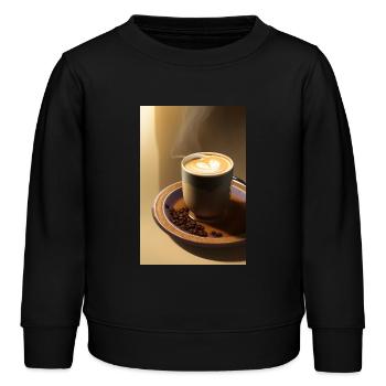 Café, grains de café - Sweat enfant bio Stanley/Stella - noir - Devant - AI Model Kid Male (0cm)