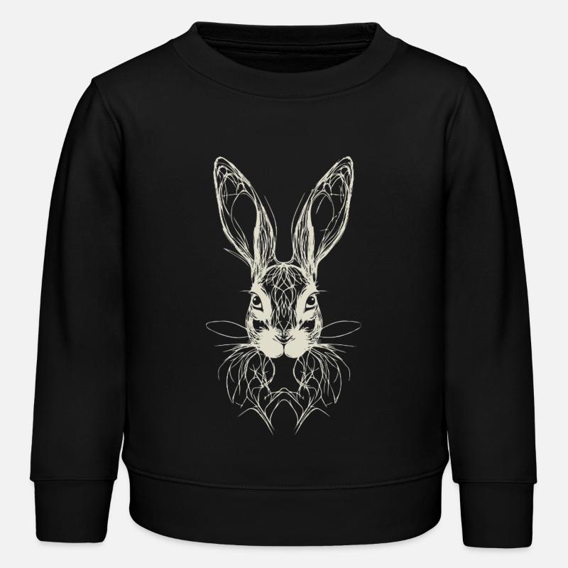 Géométrie du lapin de Pâques - Sweat enfant bio Stanley/Stella - noir