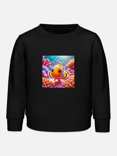 Clownfisch - Baby - Kinder Organic Sweatshirt Mini Changer von Stanley/Stella - Schwarz