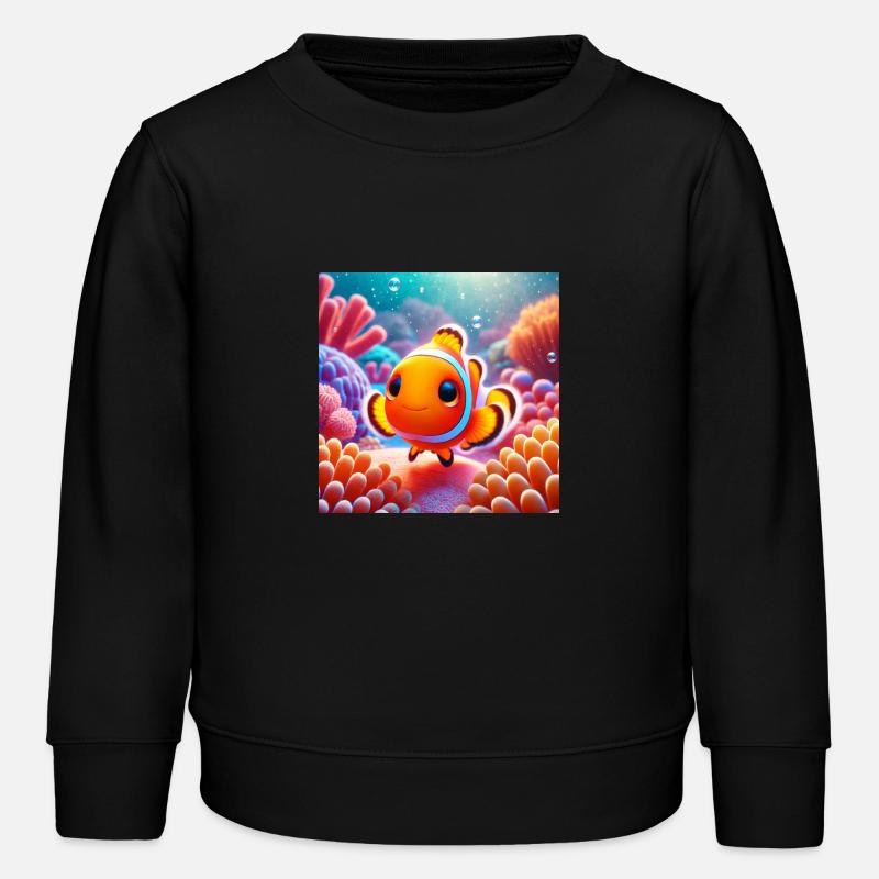 Clownfisch - Baby - Kinder Organic Sweatshirt Mini Changer von Stanley/Stella - Schwarz