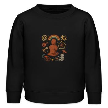 art - Sweat enfant bio Stanley/Stella - noir - Devant - AI Model Kid Male (0cm)
