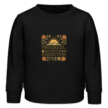 Progress not Perfection - Kinder Organic Sweatshirt Mini Changer von Stanley/Stella - Schwarz - Vorne - AI Model Kid Male (0cm)