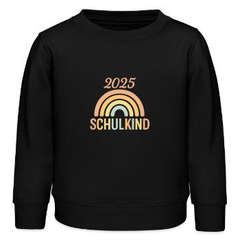 Schulkind 2025 Einschulung Regenbogen - Kinder Organic Sweatshirt Mini Changer von Stanley/Stella - Schwarz - Vorne - AI Model Kid Male (0cm)