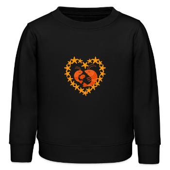 Garnele Familie – Meeresliebe für Kinder - Kinder Organic Sweatshirt Mini Changer von Stanley/Stella - Schwarz - Vorne - AI Model Kid Male (0cm)