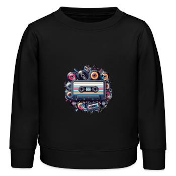 Kassette - Kinder Organic Sweatshirt Mini Changer von Stanley/Stella - Schwarz - Vorne - AI Model Kid Male (0cm)