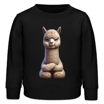Alpaga sinistre 1 - Sweat enfant bio Stanley/Stella - noir - Devant - AI Model Kid Male (0cm)