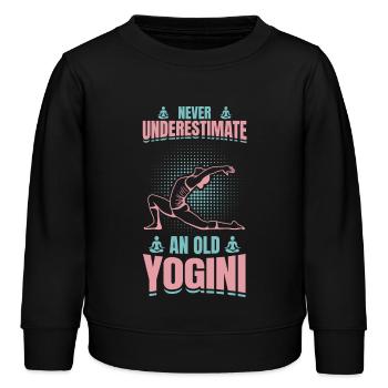 Yoga Großmutter - Kinder Organic Sweatshirt Mini Changer von Stanley/Stella - Schwarz - Vorne - AI Model Kid Male (0cm)