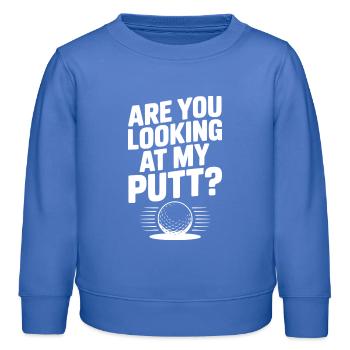 Schaust du auf meinen Putt - Kinder Organic Sweatshirt Mini Changer von Stanley/Stella - carolina Blue - Vorne - AI Model Kid Female (0cm)