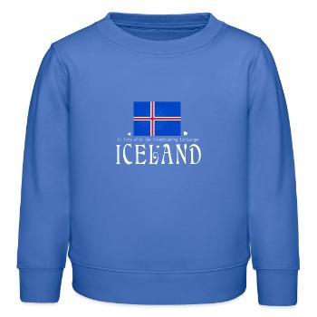 Islande - Sweat enfant bio Stanley/Stella - carolina blue - Devant - AI Model Kid Female (0cm)