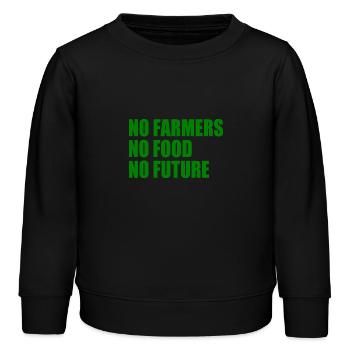 no farmers no food no future - Kinder Organic Sweatshirt Mini Changer von Stanley/Stella - Schwarz - Vorne - AI Model Kid Male (0cm)