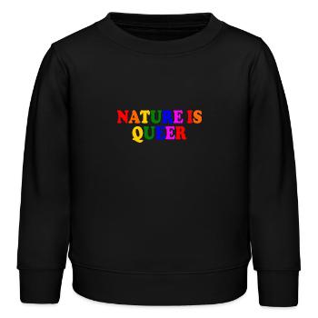 Nature is queer - Kinder Organic Sweatshirt Mini Changer von Stanley/Stella - Schwarz - Vorne - AI Model Kid Male (0cm)