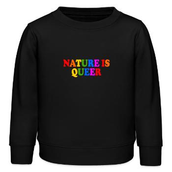 Nature is queer - Kinder Organic Sweatshirt Mini Changer von Stanley/Stella - Schwarz - Vorne - AI Model Kid Male (0cm)