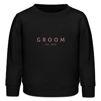 Bräutigam Est. 2023 Verlobungsgeschenk Hochzeit des Bräutigams - Kinder Organic Sweatshirt Mini Changer von Stanley/Stella - Schwarz - Vorne - AI Model Kid Male (0cm)