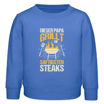 Barbecue, fête des pères, papa - Sweat enfant bio Stanley/Stella - carolina blue - Devant - AI Model Kid Female (0cm)