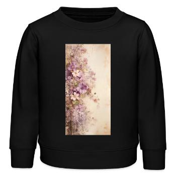 Vintage Blumen - Kinder Organic Sweatshirt Mini Changer von Stanley/Stella - Schwarz - Vorne - AI Model Kid Male (0cm)