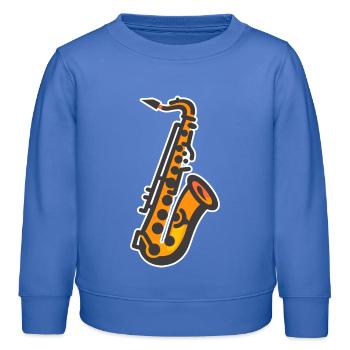 Saxophon Grafik - Kinder Organic Sweatshirt Mini Changer von Stanley/Stella - carolina Blue - Vorne - AI Model Kid Female (0cm)