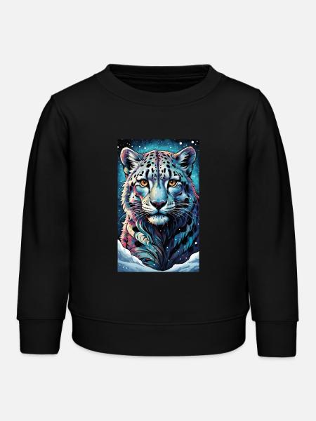 Schneeleopard | Leopard | Raubtier - Kinder Organic Sweatshirt Mini Changer von Stanley/Stella - Schwarz