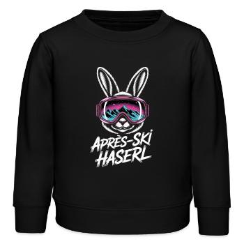 Apres Ski Haserl Hüttengaudi Skifahrerin Skihaserl - Kinder Organic Sweatshirt Mini Changer von Stanley/Stella - Schwarz - Vorne - AI Model Kid Male (0cm)