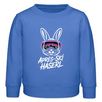 Apres Ski Haserl Hüttengaudi Skifahrerin Skihaserl - Kinder Organic Sweatshirt Mini Changer von Stanley/Stella - carolina Blue - Vorne - AI Model Kid Female (0cm)