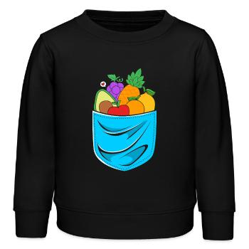 Lebensmittel Ernährung Nahrungsmittel - Kinder Organic Sweatshirt Mini Changer von Stanley/Stella - Schwarz - Vorne - AI Model Kid Male (0cm)