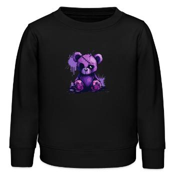 Niedlicher Grusel Teddybär - Kinder Organic Sweatshirt Mini Changer von Stanley/Stella - Schwarz - Vorne - AI Model Kid Male (0cm)