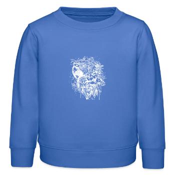 Blumen Papagei Vintage Vogel Portrait Zeichnung - Kinder Organic Sweatshirt Mini Changer von Stanley/Stella - carolina Blue - Vorne - AI Model Kid Female (0cm)