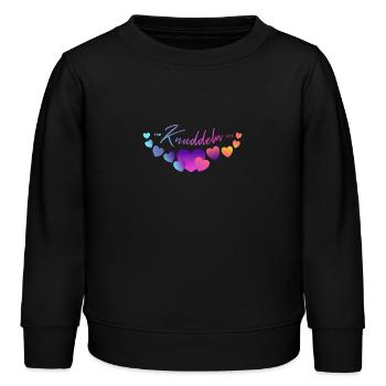 zum knuddeln kuscheln liebhaben Herzen - Kinder Organic Sweatshirt Mini Changer von Stanley/Stella - Schwarz - Vorne - AI Model Kid Male (0cm)