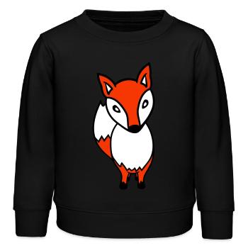Fuchs Rotfuchs Wildes Tier Schlauer Wald Bewohner - Kinder Organic Sweatshirt Mini Changer von Stanley/Stella - Schwarz - Vorne - AI Model Kid Male (0cm)
