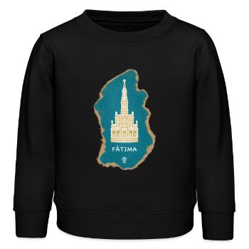 Fátima, Portugal, Internationales kath.Heiligtum - Kinder Organic Sweatshirt Mini Changer von Stanley/Stella - Schwarz - Vorne - AI Model Kid Male (0cm)