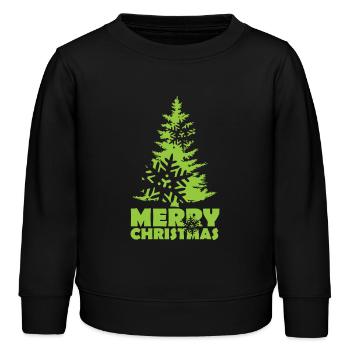 Weihnachten Tanne Weihnachtsbaum Schnee Flocke - Kinder Organic Sweatshirt Mini Changer von Stanley/Stella - Schwarz - Vorne - AI Model Kid Male (0cm)