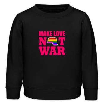 Make love not war - Sweat enfant bio Stanley/Stella - noir - Devant - AI Model Kid Male (0cm)