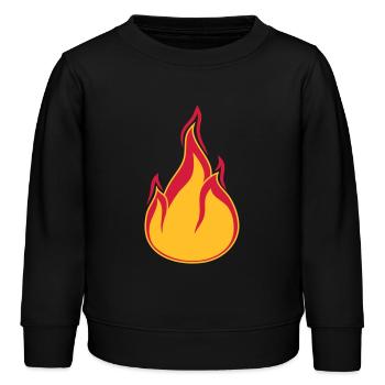 feu flamme brûlure brûlure brûlure clipart chaud - Sweat enfant bio Stanley/Stella - noir - Devant - AI Model Kid Male (0cm)