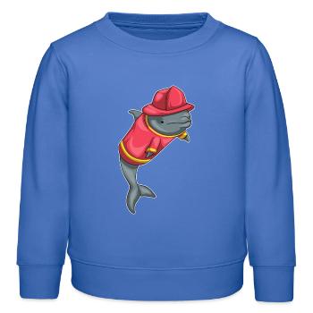 Pompiers de Delfin - Sweat enfant bio Stanley/Stella - carolina blue - Devant - AI Model Kid Female (0cm)