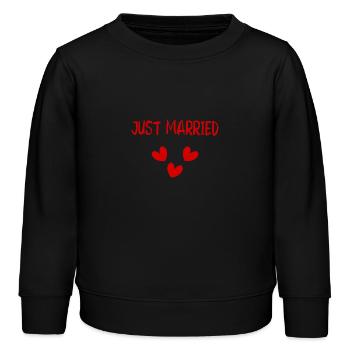 JUST MARRIED. VIVE LES MARIES. EVJF - Sweat enfant bio Stanley/Stella - noir - Devant - AI Model Kid Male (0cm)