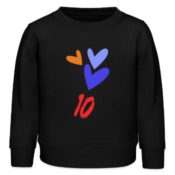 GEBURTSTAG. ALLES GUTE ZUM GEBURTSTAG. ALLES GUTE ZUM GEBURTSTAG. - Kinder Organic Sweatshirt Mini Changer von Stanley/Stella - Schwarz - Vorne - AI Model Kid Male (0cm)