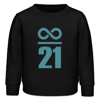 Unendlich durch 21 Millionen Bitcoin - Kinder Organic Sweatshirt Mini Changer von Stanley/Stella - Schwarz - Vorne - AI Model Kid Male (0cm)