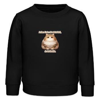 Meine Katze ist nicht Fett - Katzenmotiv - Kinder Organic Sweatshirt Mini Changer von Stanley/Stella - Schwarz - Vorne - AI Model Kid Male (0cm)