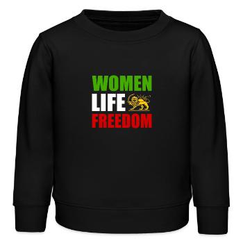Women life freedom - Sweat enfant bio Stanley/Stella - noir - Devant - AI Model Kid Male (0cm)