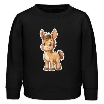 Esel - Kinder Organic Sweatshirt Mini Changer von Stanley/Stella - Schwarz - Vorne - AI Model Kid Male (0cm)