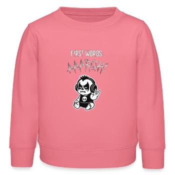 Premiers mots de malheur - Sweat enfant bio Stanley/Stella - rose  - Devant - AI Model Kid Female (0cm)