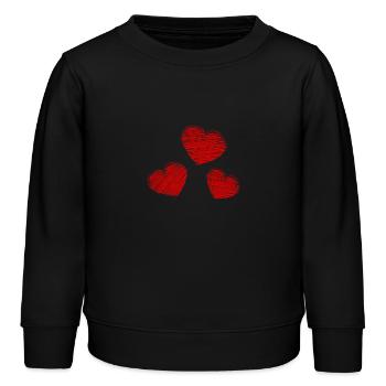RETRAITE. BONNE RETRAITE. JOYEUSE RETRAITE. COEUR - Sweat enfant bio Stanley/Stella - noir - Devant - AI Model Kid Male (0cm)