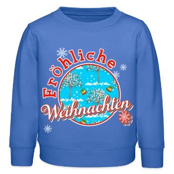 Fröhliche Weihnachten xmas - Kinder Organic Sweatshirt Mini Changer von Stanley/Stella - carolina Blue - Vorne - AI Model Kid Female (0cm)