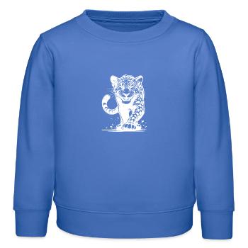 Listiger Leopard jagend mit Flecken - Kinder Organic Sweatshirt Mini Changer von Stanley/Stella - carolina Blue - Vorne - AI Model Kid Female (0cm)