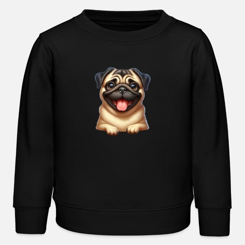 Ein glücklicher Mops - Kinder Organic Sweatshirt Mini Changer von Stanley/Stella - Schwarz