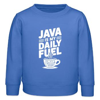 Java est mon carburant quotidien - Sweat enfant bio Stanley/Stella - carolina blue - Devant - AI Model Kid Female (0cm)