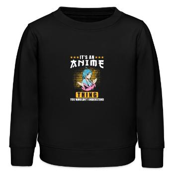 Anime - Sweat enfant bio Stanley/Stella - noir - Devant - AI Model Kid Male (0cm)