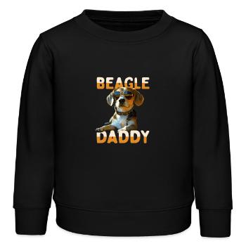 Beagle Daddy Hunde Papa Vatertag Vater Beagle Dad - Kinder Organic Sweatshirt Mini Changer von Stanley/Stella - Schwarz - Vorne - AI Model Kid Male (0cm)