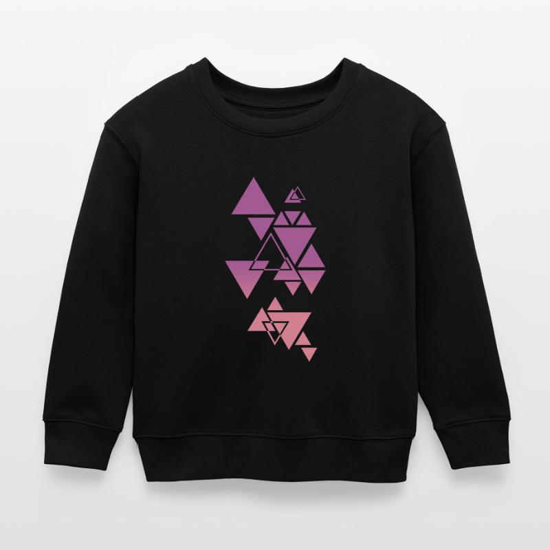 Gradient Triangle Pattern Pink Kids Organic Sweatshirt by Stanley/Stella