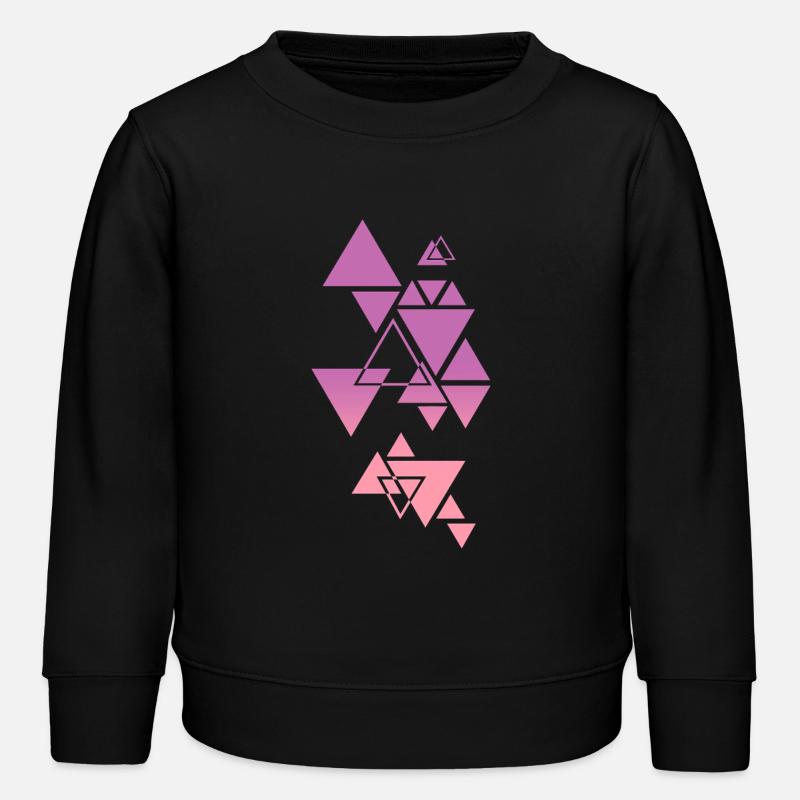 Gradient Triangle Pattern Pink - Kids Organic Sweatshirt by Stanley/Stella - black